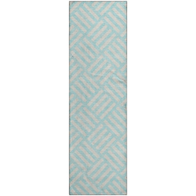 Premium Machine Washable Cerrito Aqua Rug