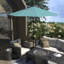 Parasol de patio noir en pierre 11 pieds avec manivelle en aluminium à Aruba Sunbrella-790429231