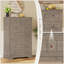 Commode haute avec 7 tiroirs pour la chambre à coucher, commode de style campagnard avec 7 tiroirs pour le salon, commode pour la chambre à coucher avec armoires de rangement en bois, gris-1053930333
