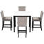 Ensemble de salle à manger 5 comptoirs brun. Plateau de table en faux marbre avec assise en velours. , Chic, facile à nettoyer
