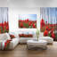 Coquelicots rouges sous un ciel bleu vif - reproduction de photo sur toile tendue-19240316
