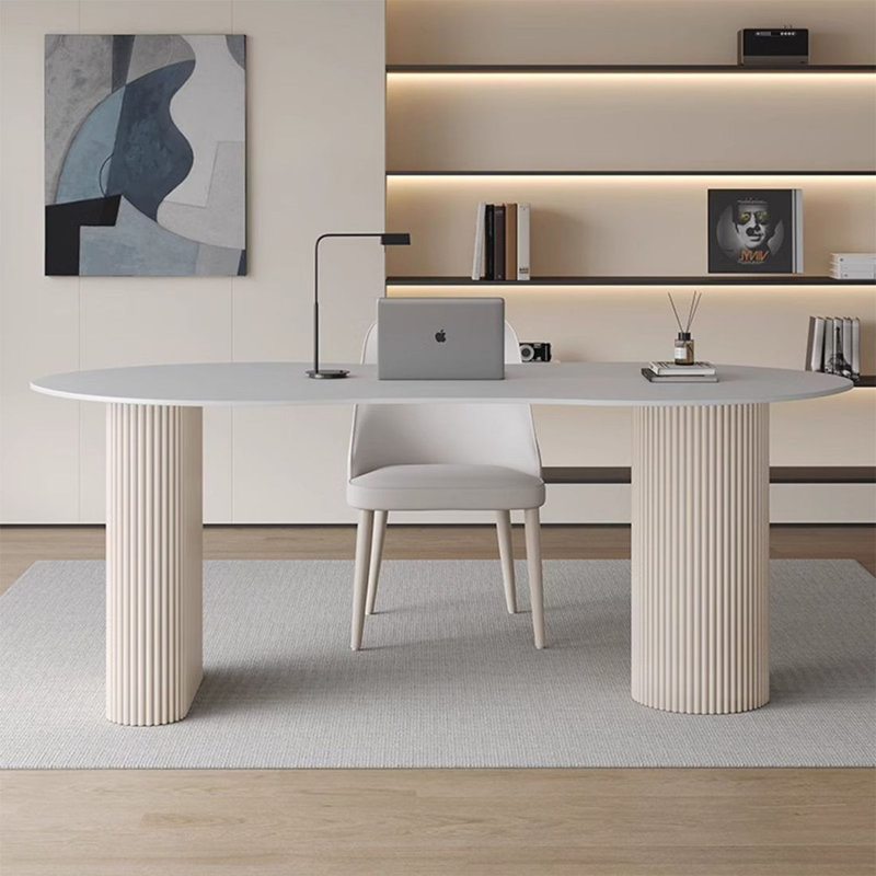 Bureau d'étude blanc, H 29,53 po x l 55,12 po x P 31,5 po
