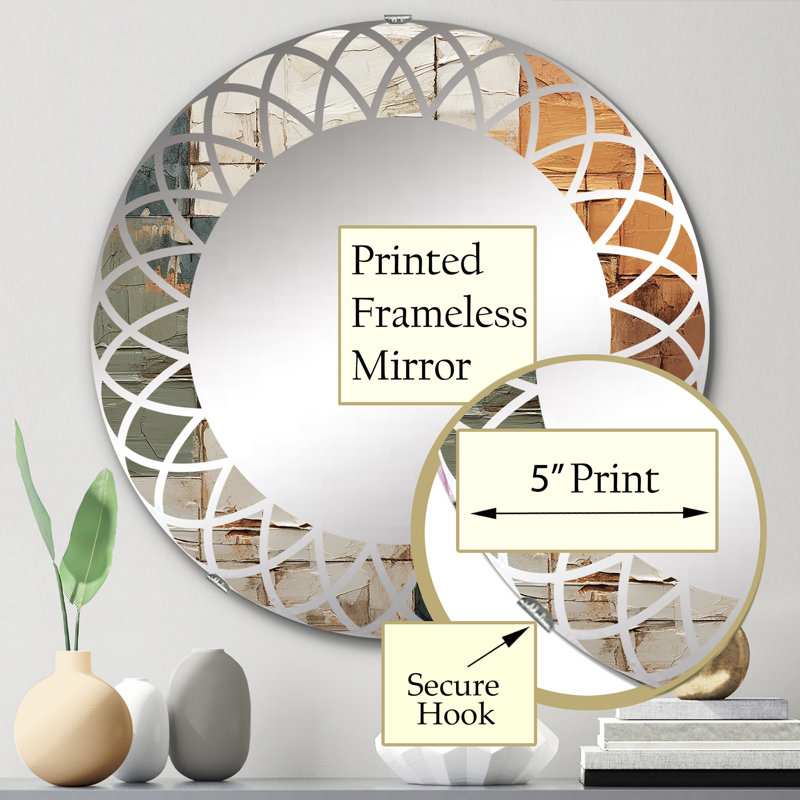 Oreda - Miroir mural moderne rond, 24 po x 24 po