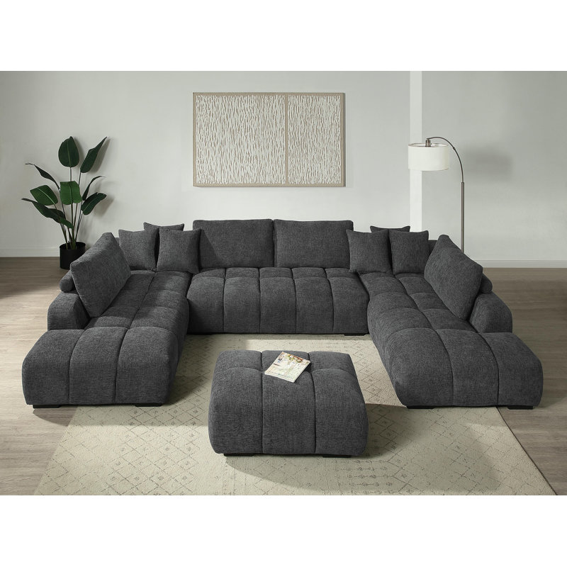 Canapé modulaire en U avec repose-pieds Joshua
