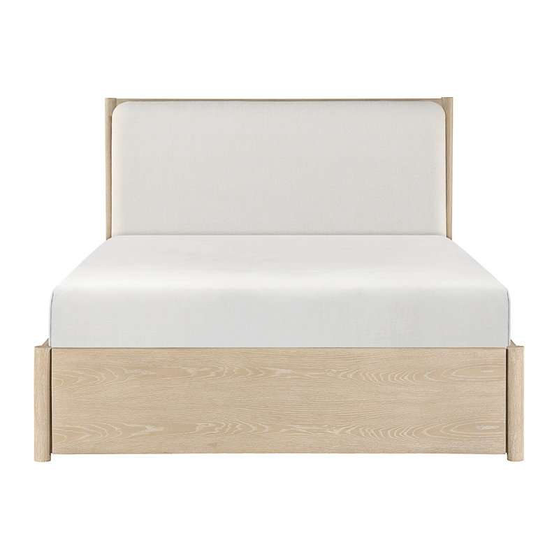 Tête de lit tapissier plateforme avec ports de charge USB Tablettes intégrées Pied de lit Rangement mobilier de chambre 1pc