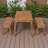 3-piece Acacia Wood Outdoor Dining Set - Diagonal Grain Table & Benches, Adjustable Foot Pads For Patio, Garden & Indoor Use