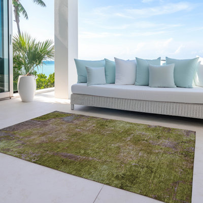 Tapis intérieur / extérieur vert Anjari