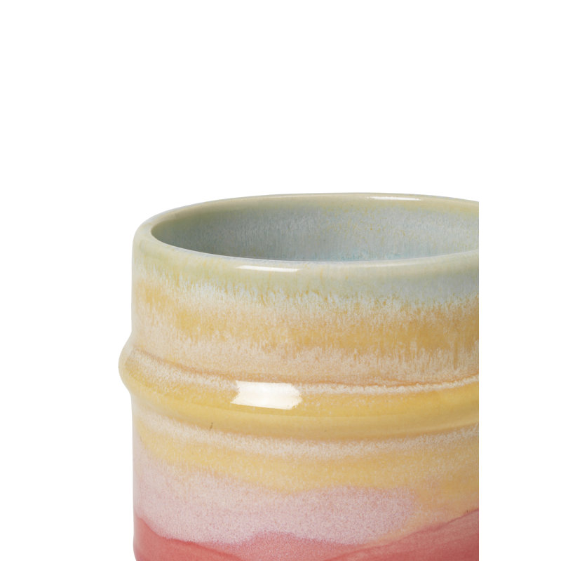 Poppery Ceramic Coffee Mug, 9.1, Pink/Yellow