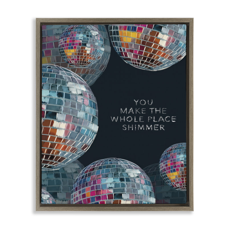 «You Make it Shimmer», art mural sur toile flottante par Amelia Noyes, H 31 po x l 25 po, Cadre flottant noir de jais
