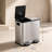 Silver Stainless Steel Dual Bin Step Trash Can with Two 5 Gallon Buckets