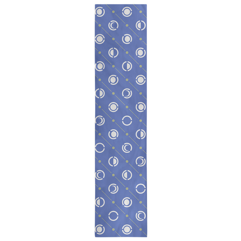 Classic Moon Phases Table Runner, 16" x 72", Light Blue/Yellow/White