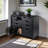 Sutton Black Mobile Cabinet with Bins & Drawers Multi-Storage, 26.12"H X 31.86'' W X 15.84'' D-723888274