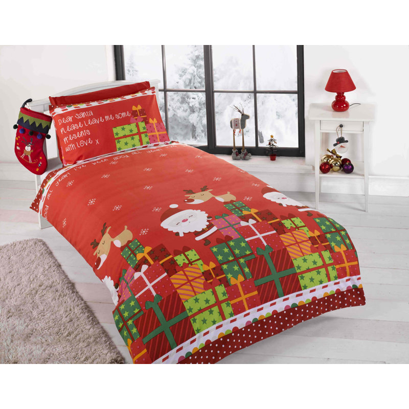 Santa Claus Gifts Duvet Cover Set, Single Duvet Cover