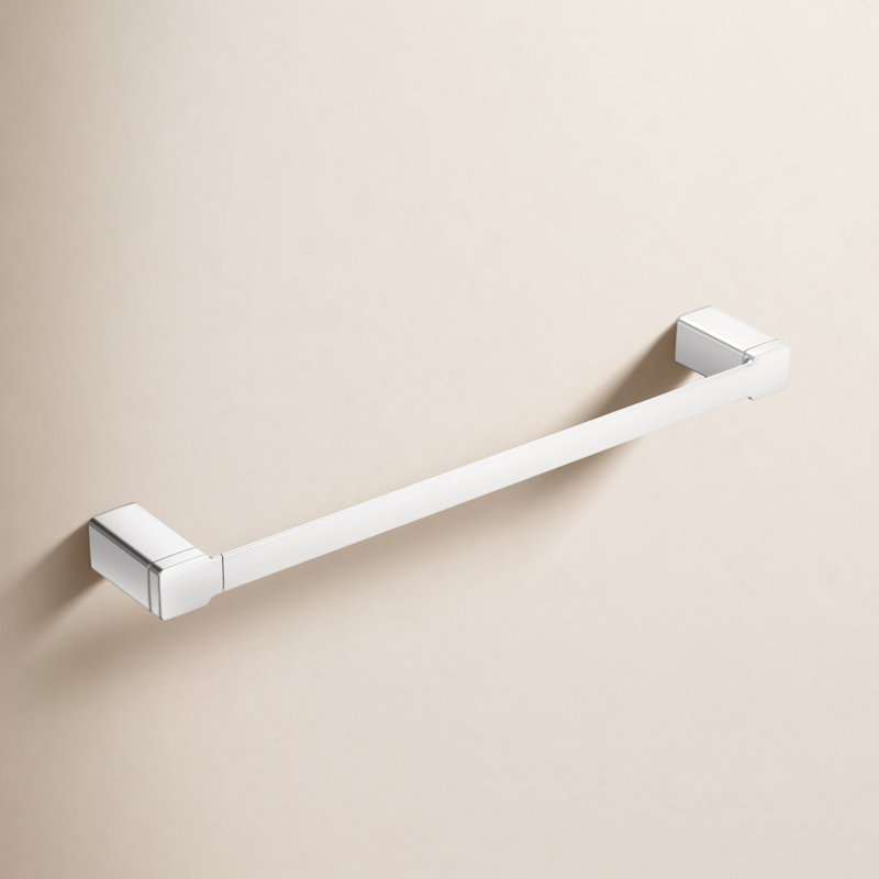 90 Degree 18" Wall Mounted Towel Bar, Chrome
