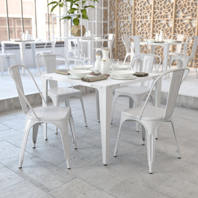 Commercial GradeMetal Indoor-Outdoor Stackable Chair