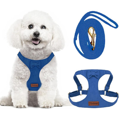 3-in-1 Velvet Pet Walking Set, Vest Style Dog Harness, Matching Leash & Collar Kit, Soft Flannel Dog Chest Strap Supplies for Small Medium Dogs