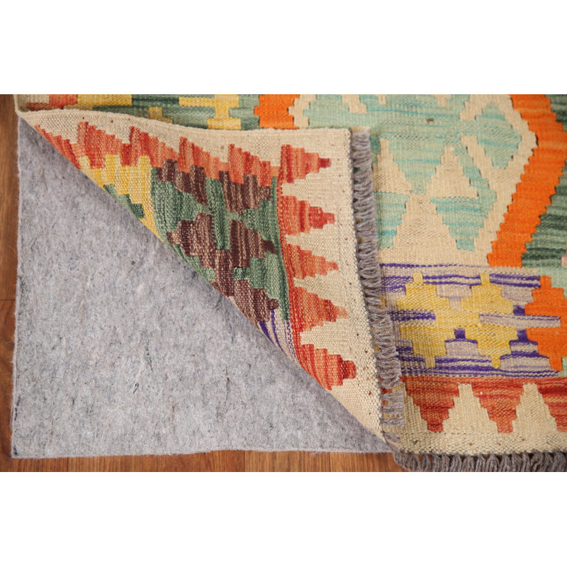 Tapis de couloir oriental réversible en laine Kilim 3 x 10