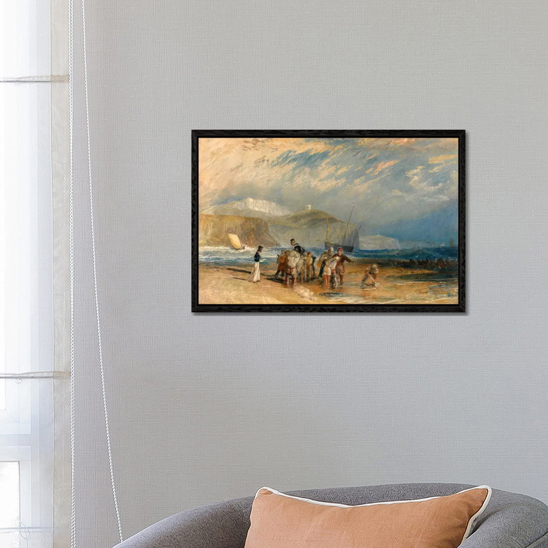 Folkestone Harbour And Coast To Dover von J.M.W. Turner - Galerie-verpackte Leinwand Giclée auf Leinwand