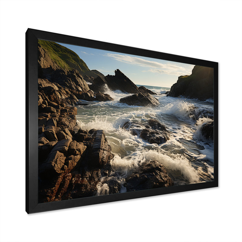 Reproduction d'art sur toile Beach Photo Tranquil Tide III - Paysages, Cadre simple noir, H 12 po x l 20 po x P 1 po