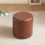 30cm Small Round Faux Leather Upholstered Ottoman-1061551668