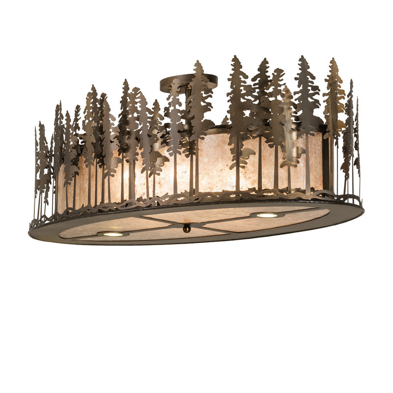 Rustic Lodge 6 - Light Semi Flush Mount