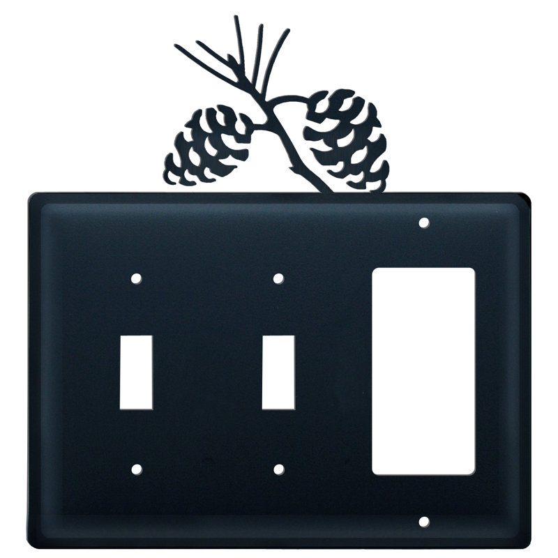 Pinecone 3-Gang Toggle Light Switch / Rocker Combination Wall Plate