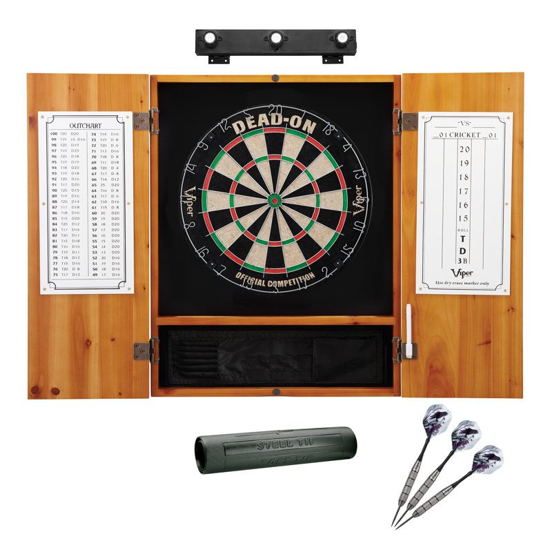 Ensemble de jeu de fléchettes et d'armoires Bristle, Chêne