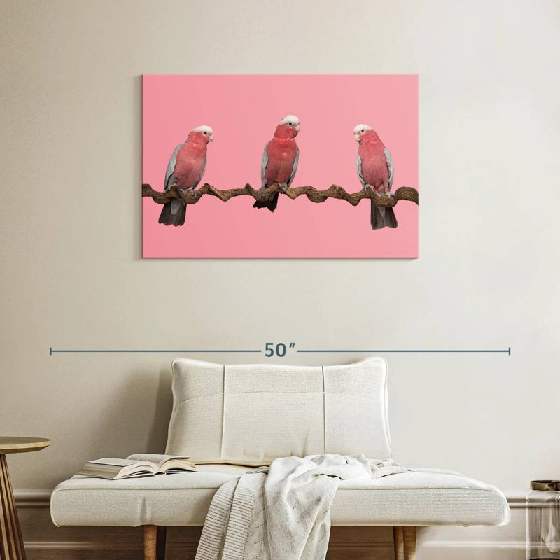 Trois oiseaux, H 24 po x l 36 po