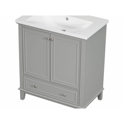 30'' Single Bathroom Vanity with Ceramic Top