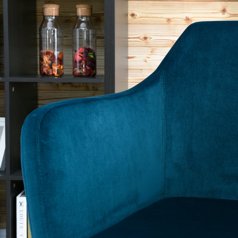 Chaise de bureau Noell, Velours colvert