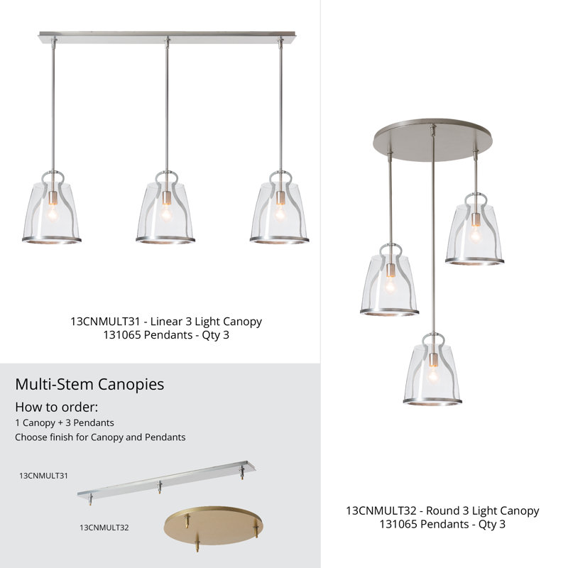 3-Light Linear Canopy, Sterling