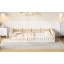 Lit plateforme tapissier en bois avec garde-corps et coussin-234162243
