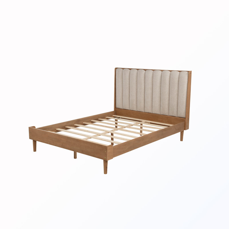 Grand lit en bois avec tête de lit tapissier
