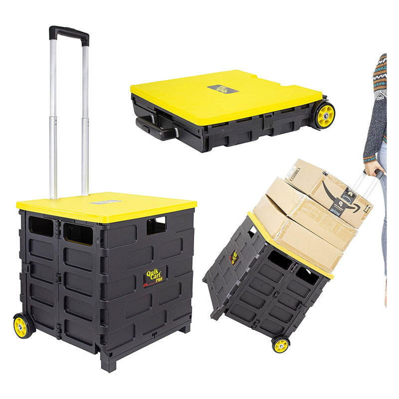 120 Lb. Capacity Foldable Hand Truck Dolly, Yellow
