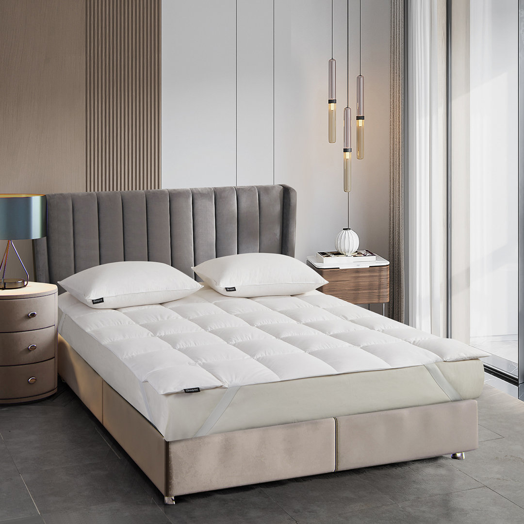 Beautyrest Tencel/Cotton Blend Breathable White Down Mattress Topper Beautyrest Bed 