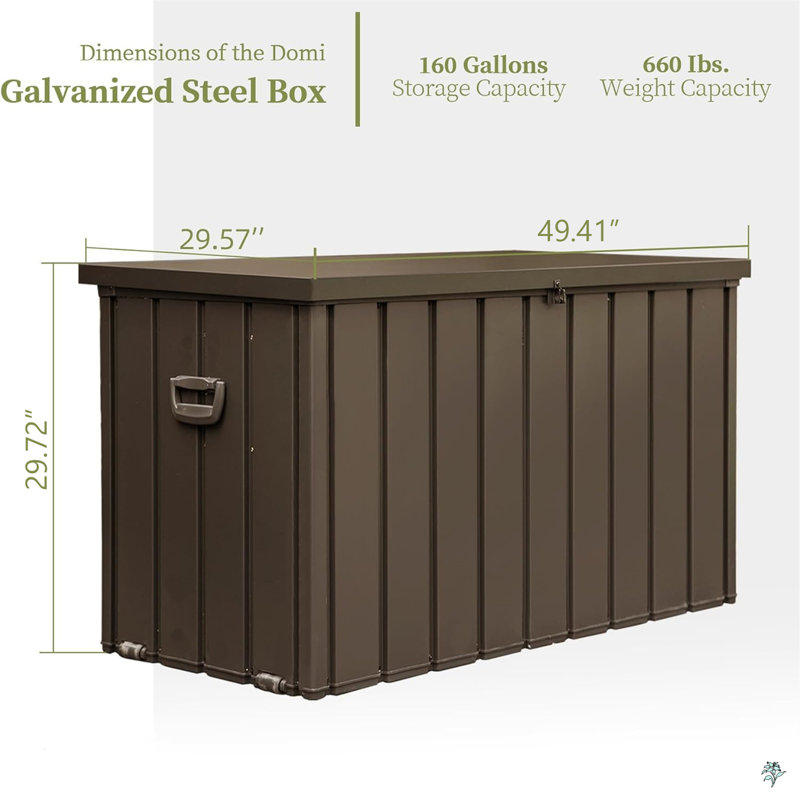 Boîte de rangement pour terrasse 160 gallons, Brun