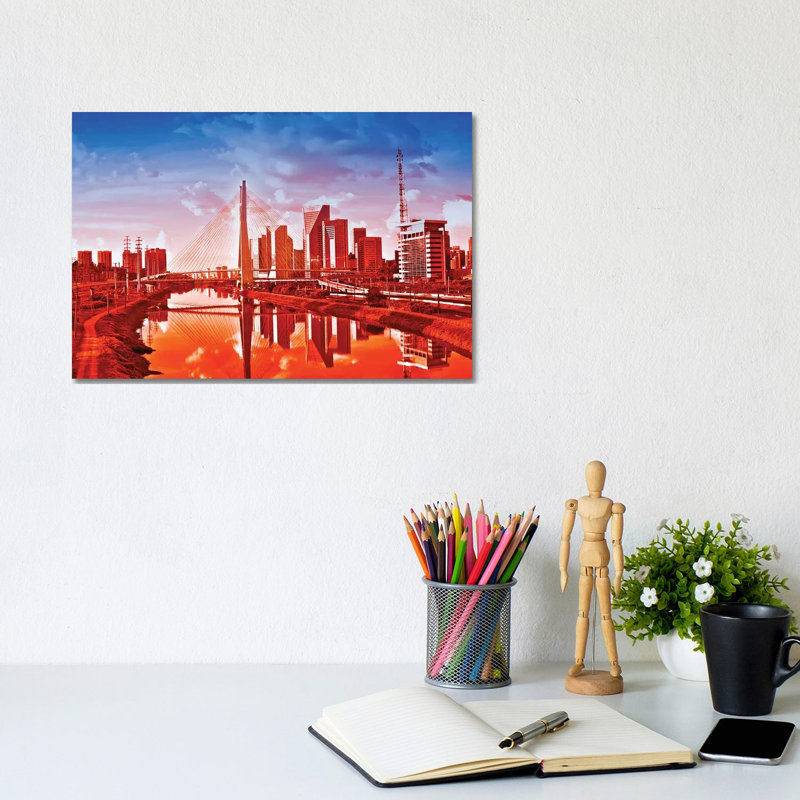Sao Paulo Bridge V - Wrapped Canvas Painting, 20.32cm H x 30.48cm W x 1.905cm D