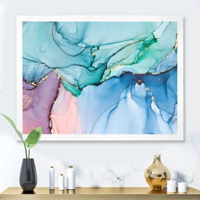«Green and Blue Tender Liquide Art IV», reproduction sur toile