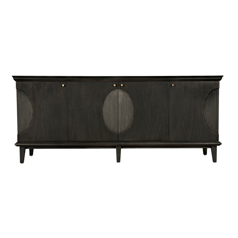Dumont 74.5'' Black Mahogany Hand-Carved Sideboard