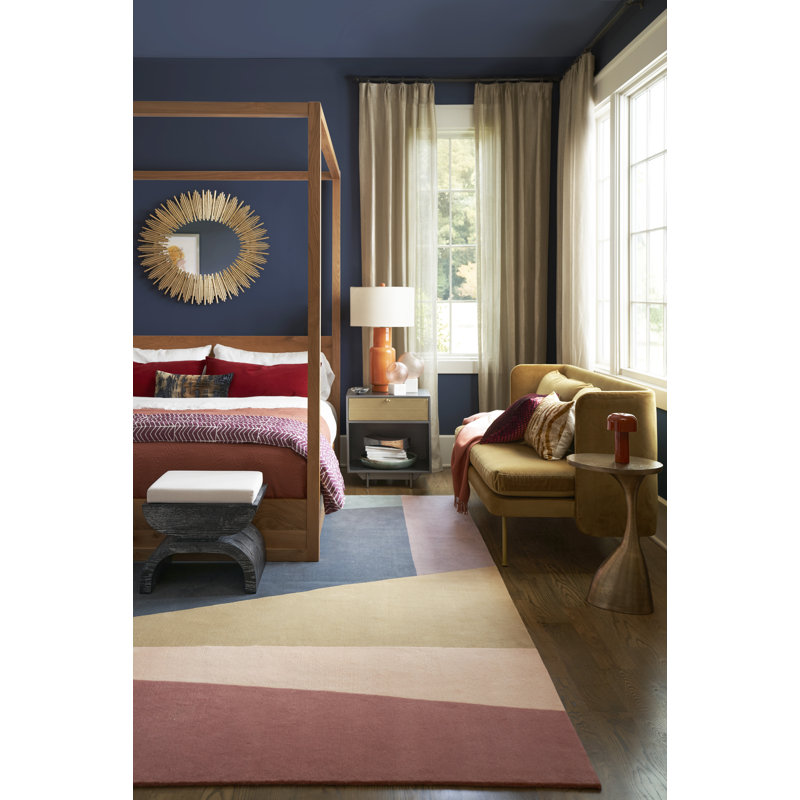 Brush Stroke Lumbar Pillow Cover & Insert, Denim, 16" H x 36" W