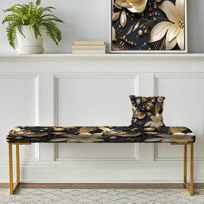 Ruhl - Glam Upholstered Gold Bench