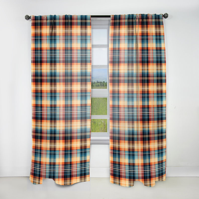 Motif écossais Heritage Tribute - Rideau à carreaux - Rideau obscurcissant à carreaux - 1 panneau, L 52 po x L 84 po