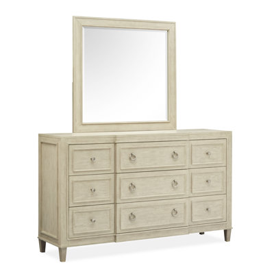 Drawer Dresser With Landscape Mirror