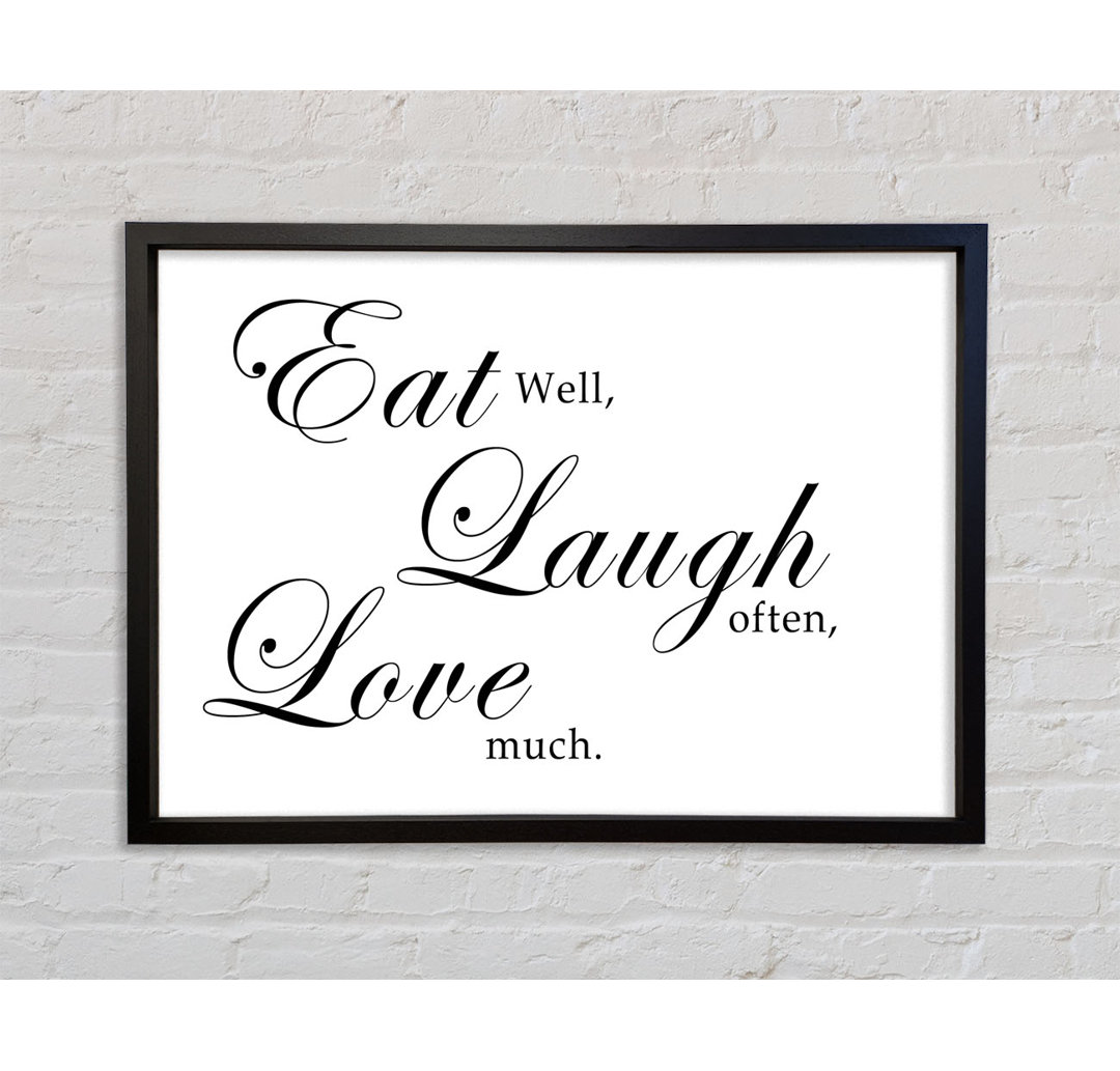 Küche Zitat Eat Laugh Love - Einzelner Bilderrahmen Typografie auf Leinwand