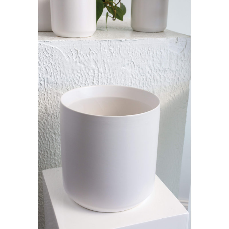 Pot à fleurs en céramique Parsons, Blanc, H 2,75 po x l 3,25 po x P 3,25 po