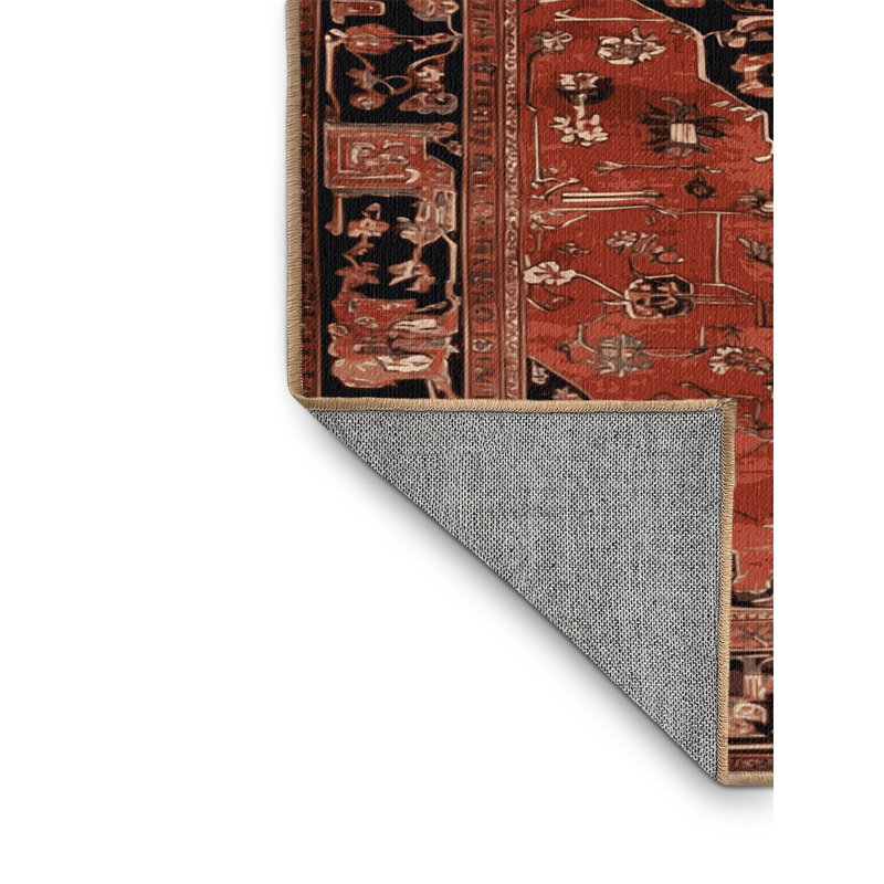 Tapis brun lavable à la machine, Carré 5 pi