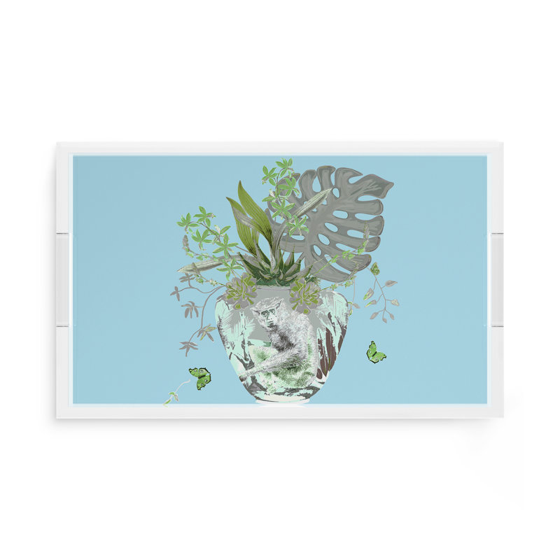 Monkey Large Jungle Acrylic Rectangle Decorative Tray, Bedford, 22.5"W x 14.5"D x 2"H
