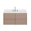   Ensemble de meuble-lavabo mural ovale simple 42 po avec comptoir en quartz Carrara de 1,5 po Ensuko-768364784-768364785