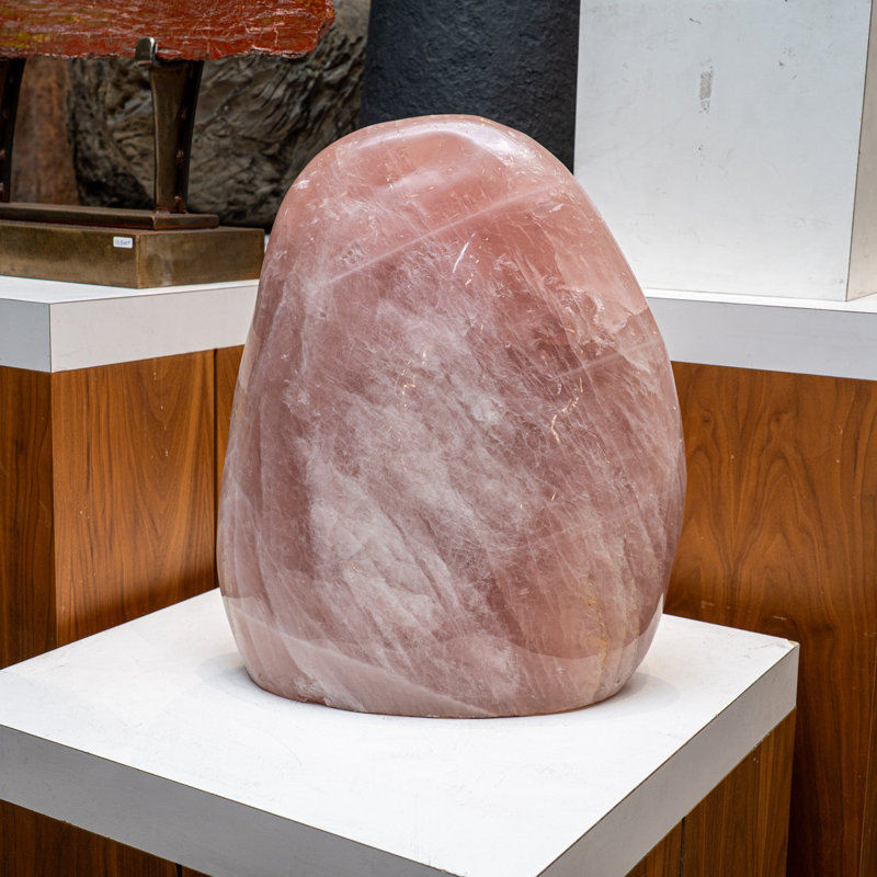 Large Polished Rose Quartz Freeform From Madagascar