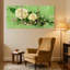 Ensemble de 3 reproductions d'art sur toile, roses et roses blanches sur fond vert-656848465